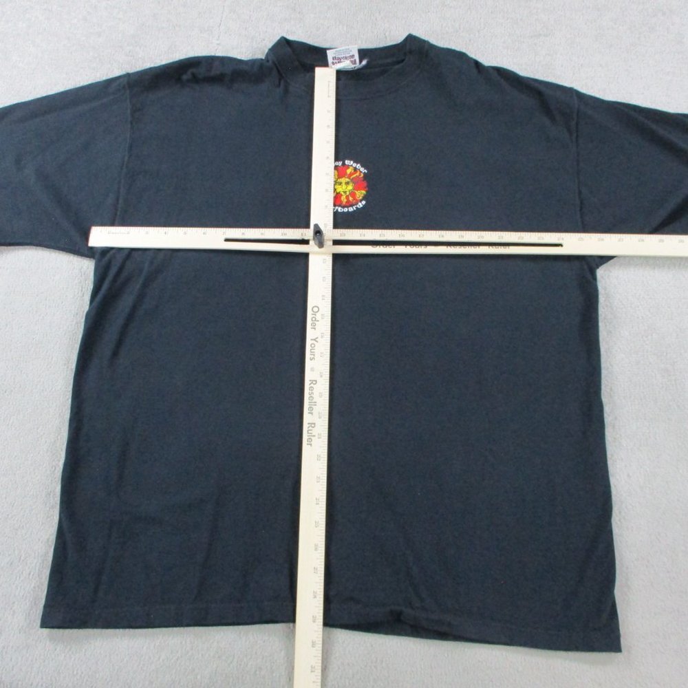 VINTAGE T Shirt Mens 2XL XXL Black Dewey Weber Surfboards Sun Logo USA Made Surf - Picture 8 of 11